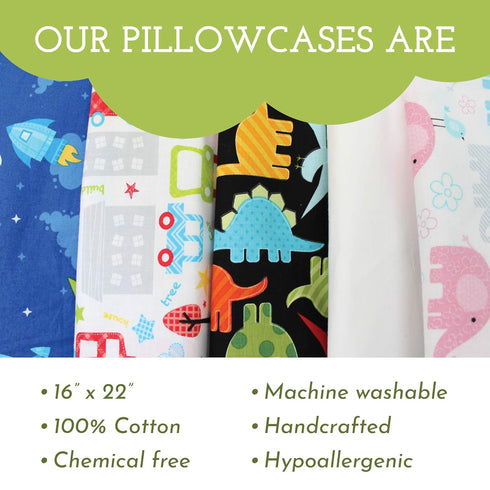 Little Sleepy Head Youth Pillow Case - 100% Made Cotton & Hypoallergenic Pillow Case - Snug Fit Envelope Pillowcase Enclosure - Youth Pillow 16x22...