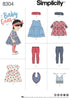 Simplicity US8304A Baby Gear Toddler's Leggings, Dress, Bibs, and Headband Sewing Patterns, Sizes XXS-L...