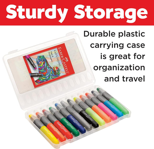 Faber-Castell Gel Crayons - 12 Vibrant Colors In Durable Storage Case...