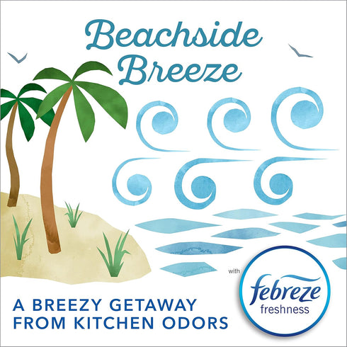 Glad Trash Bags, ForceFlexPlus Tall Kitchen Drawstring Garbage Bags, 13 Gallon, Febreze Beachside Breeze, 34 Ct...