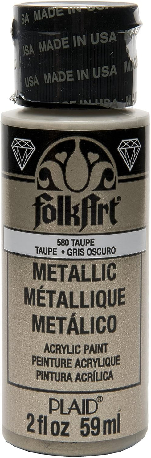 FolkArt Metallic Acrylic Paint in Assorted Colors (2 Ounce), 580 Taupe...