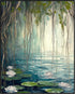 Posterizer 1 pcs-oil painting style-ethereal water lily pont-classics inspired 1-Landscape & Nature Art-Vintage Art-Gift for Art Lovers- unframed ...