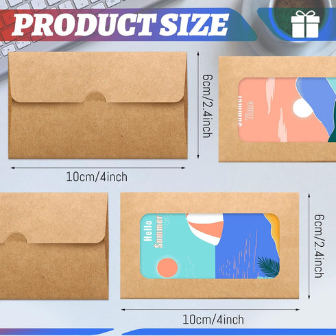 60 Pack Window Gift Card Envelopes Gift Card Sleeves Blank Gift Card Holders 3.9 x 2.4 Inch Envelopes for Gift Cards Greeting Card Mailing Envelop...