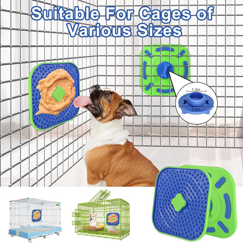 Interactive Licking Mat for Dog Crate,Feeder Pad, Boredom&Anxiety Relief, Peanut Butter & Yogurt Lick Plate, Safe Soft Treat Dog Training Gift wit...