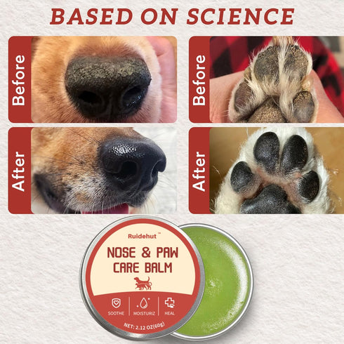 Dog Paw Balm | Dog Nose Balm | 2-in-1| Soothes, Heals, and Moisturizes Dry, Cracked Noses and Paws | Natural Plant Ingredients, Gentle and Safe - ...