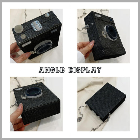 KUANG! Camera Shaped Shoulder Bag PU Leather Crossbody Bag Vintage Novelty Handbag Purse...