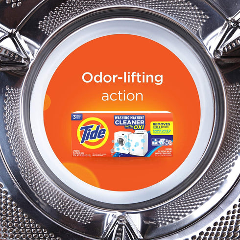 Washing Machine Cleaner by Tide, Washer Machine Cleaner with Oxi for Front and Top Loader Washer Machines, Deep Cleaning Odor Eliminator, 3 Month ...