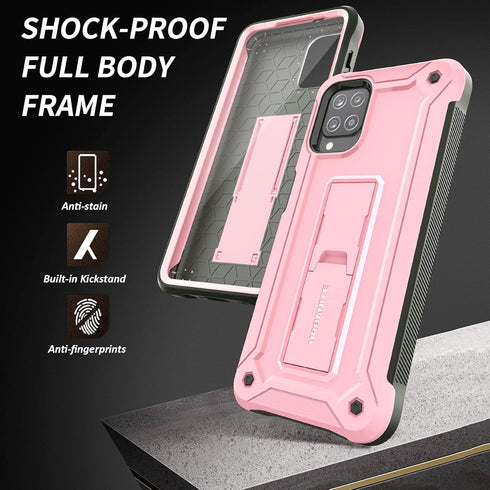 URBANITE Case for Samsung Galaxy A12 with Built-in Screen Protector, Dual Layer Shockproof Protective Phone Case, Military Grade Heavy Duty Cover ...