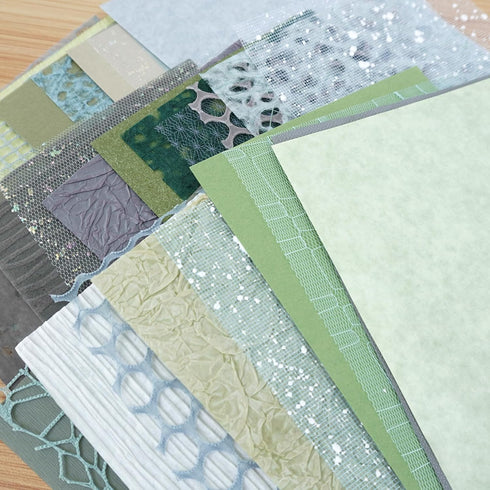 30Pcs Handmade Scrapbook Craft Paper Sheet Textured Morandi A5 Sheet Mesh Fabric Special Paper for Card Making Art Journaling Supplies DIY Materia...