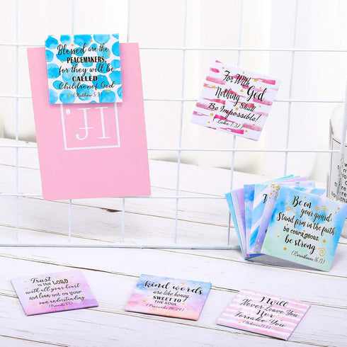 Weewooday 12 Pcs Inspirational Christian Magnets with Bible Verses Refrigerator Motivational Christian Magnets Locker Religious Faithful for Fridg...