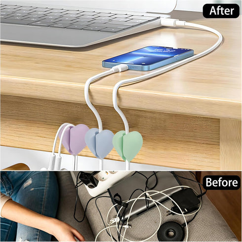 40 Pack Cable Management Clips, Adhesive Cord Holder Cord Organizer Clips for Desk, Home, Office, Car, Nightstand (Pink Blue Green Purple)...
