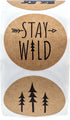 Rustic Mountain Baby Shower Stickers / 8 Adventure Birthday Party Designs / 1.5" Gender Neutral Little One Labels / 500 Party Favor Labels/Made in...