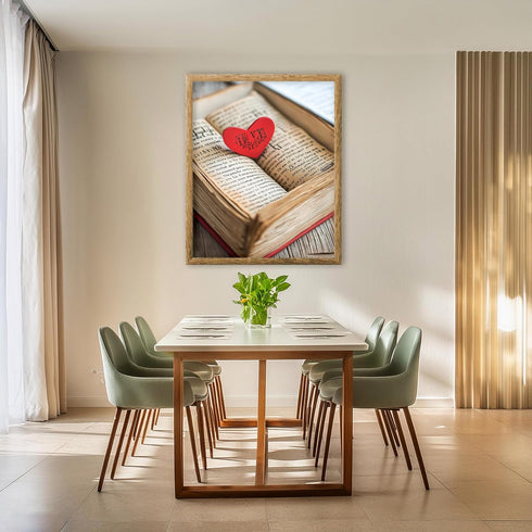 Posterizer 1 pcs-Valentine’s Day themed heart and book design -3-Romantic Art-Holiday Poster Collection-Gift for Couples boyfriend girlfriend Husb...