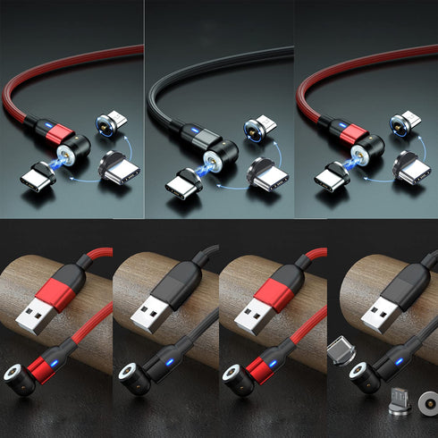 Bojianxin 540° Rotation Magnetic Charging Cable?7-Pack, 1.6ft/3.3ft/3.3ft/6.6ft/6.6ft/10ft/10ft? Magnetic USB Cable, 3 in 1 Magnetic Phone Charger...
