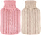 2 Pieces Hot Water Bottle Cover Soft Cover Only Knitted Hot Water Bottle Sweater for Hot Compress and Cold Therapy, Ideal for Menstrual Cramps, Ne...