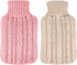 2 Pieces Hot Water Bottle Cover Soft Cover Only Knitted Hot Water Bottle Sweater for Hot Compress and Cold Therapy, Ideal for Menstrual Cramps, Ne...