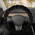 Twisted Fur Black Soft Steering Wheel Cover, Standard 15 Inch Size Fits Most Vehicles, Fuzzy Fluffy Car Steering Cover with Soft Faux Fur Touch, C...