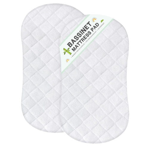 Bassinet Mattress Protector, Universal Fit for Halo Bassinest Swivel and Hourglass/Oval Bassinet Mattress, Ultra Soft Waterproof and Breathable, 2...