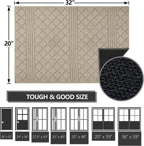 FONEYI Indoor Door Mat, Front Back Door Mat 20"x32" Non-Slip Rubber Backing Entrance Rug, Machine Washable Entry Rug, Low Profile Absorbent Dirt T...