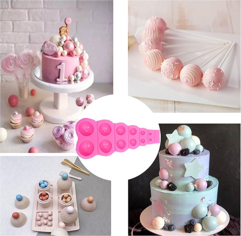 DIY 3D Pearl Fondant Mold Ball Pearl Semi Sphere Chocolate Silicone Molds Cake Decorating Sugar Lollipop Mold Dome Mousse Accessories Bakeware Too...