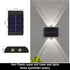4 LED Waterproof Solar Fence Lights Up and Down, Small Solar Step Light, White Deck Lighting Illuminate Outdoor for Patio Shed Pool...