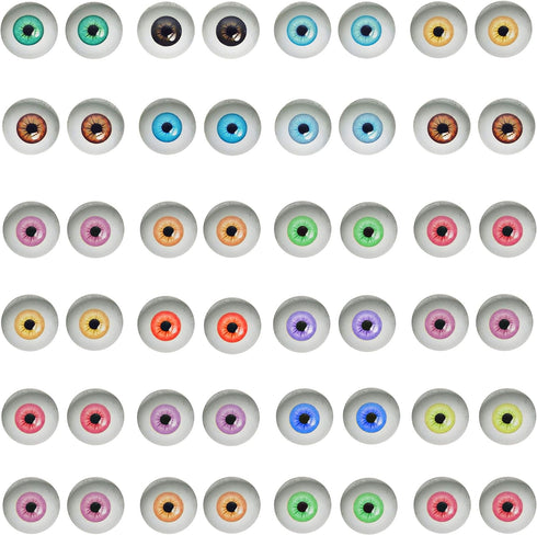 100PCS 8MM Human Eyes Glass Cabochon for Art Dolls Sculptures Props Masks Fursuits Taxidermy Jewelry Making Flatback 0.31inches...