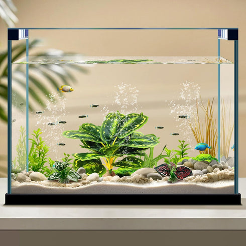 Reptile Artificial Plants, Terrarium Plants Decorations Supplies, Aquarium Fish Tank Plant, Amphibian Habitat Hideout Tank Accessories(L Set-3pcs/...