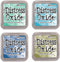 Ranger Tim Holtz Distress Oxide Ink Pads Bundle of 4 Colors - Cracked Pistachio, Broken China, Faded Jeans and Peeled Paint...