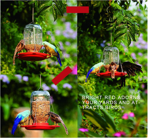 1 PCS | Birds Feeder for Outside Hanging | Wild Birds Feeders Suitable for Mason Jar (2.75 in Diameter-8/16/24/32oz) | Birds Feeders as Garden Gif...