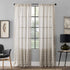 Clean Window Twill Stripe Anti-Dust Allergy/Pet Friendly Anti-Dust Sheer Curtain Panel, 52" x 63, White/Linen...