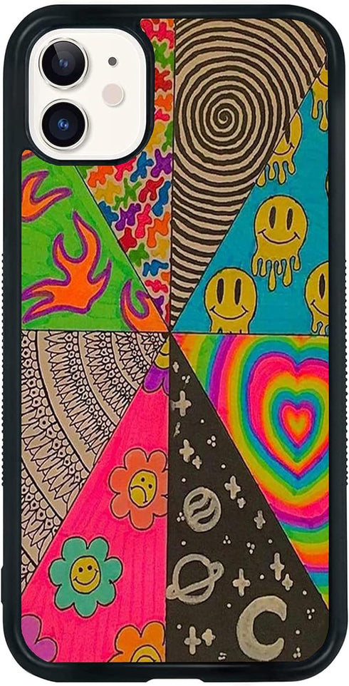 Hippie Indie Pattern Case for iPhone 11, Colorful Tie Dye TPU Silicone Protective Cover Compatible for iPhone 11 6.1 inches (Hippie)...