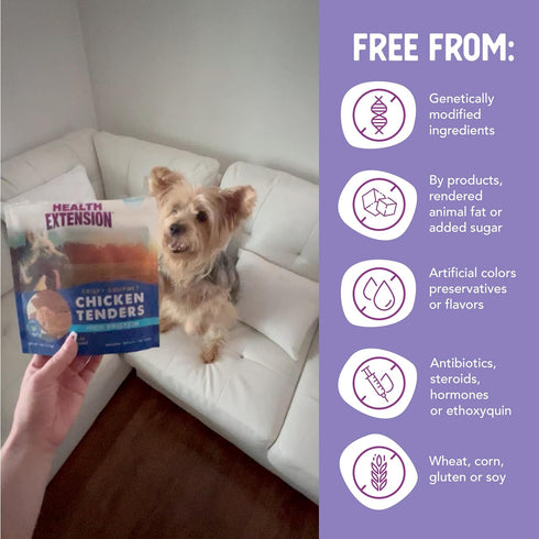 Health Extension Dry Dog Treat, Grain-free, Adult Dog and Puppy Training Treat, Include Natural Crispy Gourmet with Chicken Tenders (4 Oz / 113 g)...