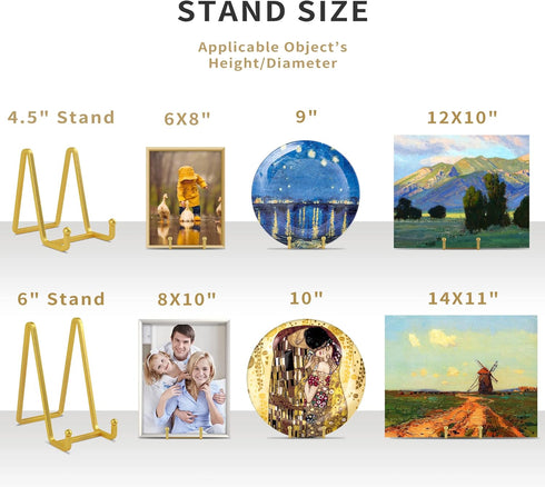 Plate Stands for Display - 6 Inch Metal Square Wire Plate Holder Display Stand + Picture Frame Stand Holder Easel for Book, Decorative Plate, Plaq...