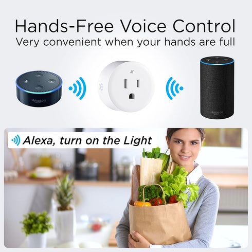 JONATHAN Y PLG1000B Smart Plug, WiFi Remote App Control, Alexa, Google Home Assistant Compatible, No Hub Required Black......