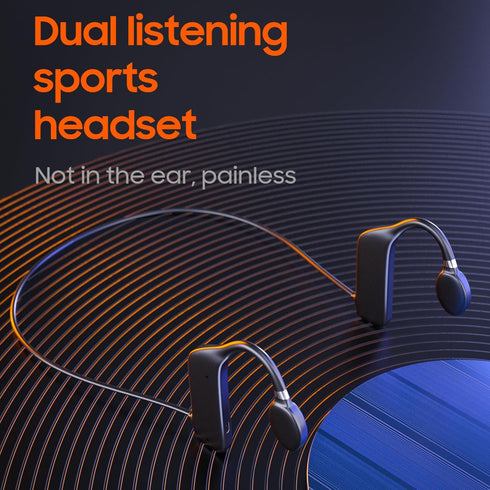 Bone Conduction Headphones Open Ear Headphones Bluetooth 5.2 Wireless Headphones Built-in Mic, Lightweight Sweatproof Sport Earphones Waterproof H...
