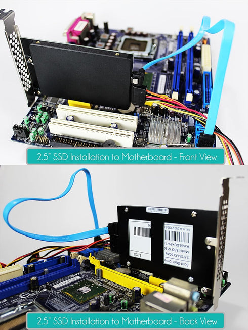 GLOTRENDS 2.5 inch SSD Mounting Bracket with SATA III Cable and SSD Screws, PCIe or PCI Slot Installation...