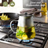 Glass Teapot with Removable Stainless Steel Infuser (32oz / 950ml) - High Borosilicate, Stovetop & Microwave Safe, Heat-Resistant Tea Kettle - Blo...