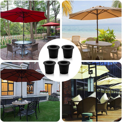 4Pcs Patio Table Umbrella Hole Ring Plug, Silicone Pool Umbrella Sleeve Stabilizer Cone Wedge, Umbrella Table Ring Hole Insert for 2-2.5 Inch Tabl...
