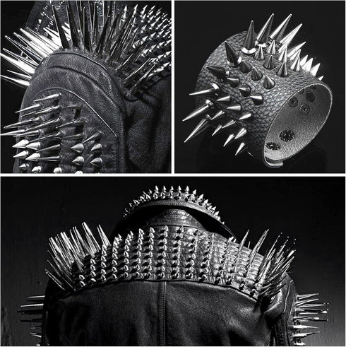 Uviviu 20 Pcs 40mm Spike and Studs, Metalic Rivet Screw on Cone for Leather Crafts Punk DIY Clothing (40MMx20Pcs, Silvery)...