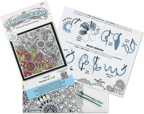 Tobin Floral Zenbroidery Kit, Multicolored......
