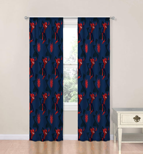 Jay Franco Marvel Spiderman Classic Saving The Day 84" Decorative Curtain/Drapes 4 Piece Set (2 Panels, 2 Tiebacks)...