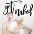 Vivegate Get Naked Sign – 15” X 19” Get Naked Sign for Bathroom Wall Decor Bath Word Art Decals Black Metal Letters...