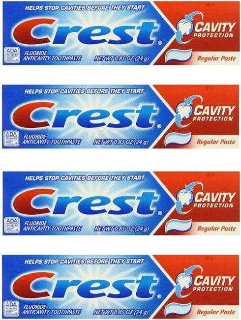 Crest Cavity Protection Fluoride Anticavity Toothpaste Regular Paste 0.85 oz Travel Size (Pack of 4)...