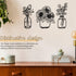 3 Pieces Metal Flower Wall Decor Minimalist Vase Wall Art Black Tulip Wire Iron Decor Floral Wall Sculpture for Kitchen Bathroom Living Room (Deli...