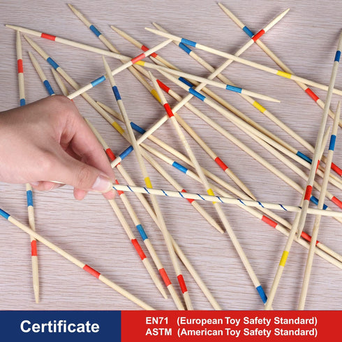 41 Piece 12 Inch Bamboo Pick Up Sticks Game Classic Table Game Fun Family Board Game Gift for Adults and Kids...