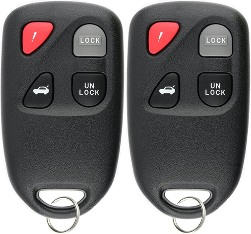KeylessOption Keyless Entry Remote Control Car Key Fob for KPU41805 Model 41805 Mazda 6 (Pack of 2)...