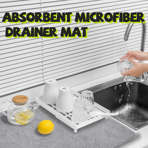 3 Pcs XXL Dish Drying Mats,Absorbent Microfiber Drainer Mat,Large Size Kitchen Counter Pads for Coffee,Rack,Under Sink,Draining Racks,Countertops,...