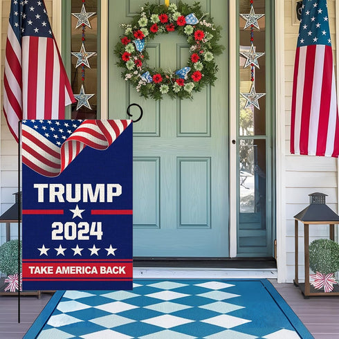 Donald Trump 2024 Flag,Take America Back Flag, Double Sided 12 x 18 Inch unique seasonal flag, Perfect for patio, porch, lawn or garden Decoration...