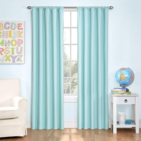 ECLIPSE Blackout Thermal Rod Pocket Window Curtain for Bedroom or Nursery (1 Panel) 42 in x 84 in...