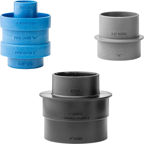 Dust Right Stacking Dust Port Adapter Set (3-Piece) – Interchangeable Vacuum Adapter for Dust Collection Hose & Tools – Glass Reinforced Polypropy...